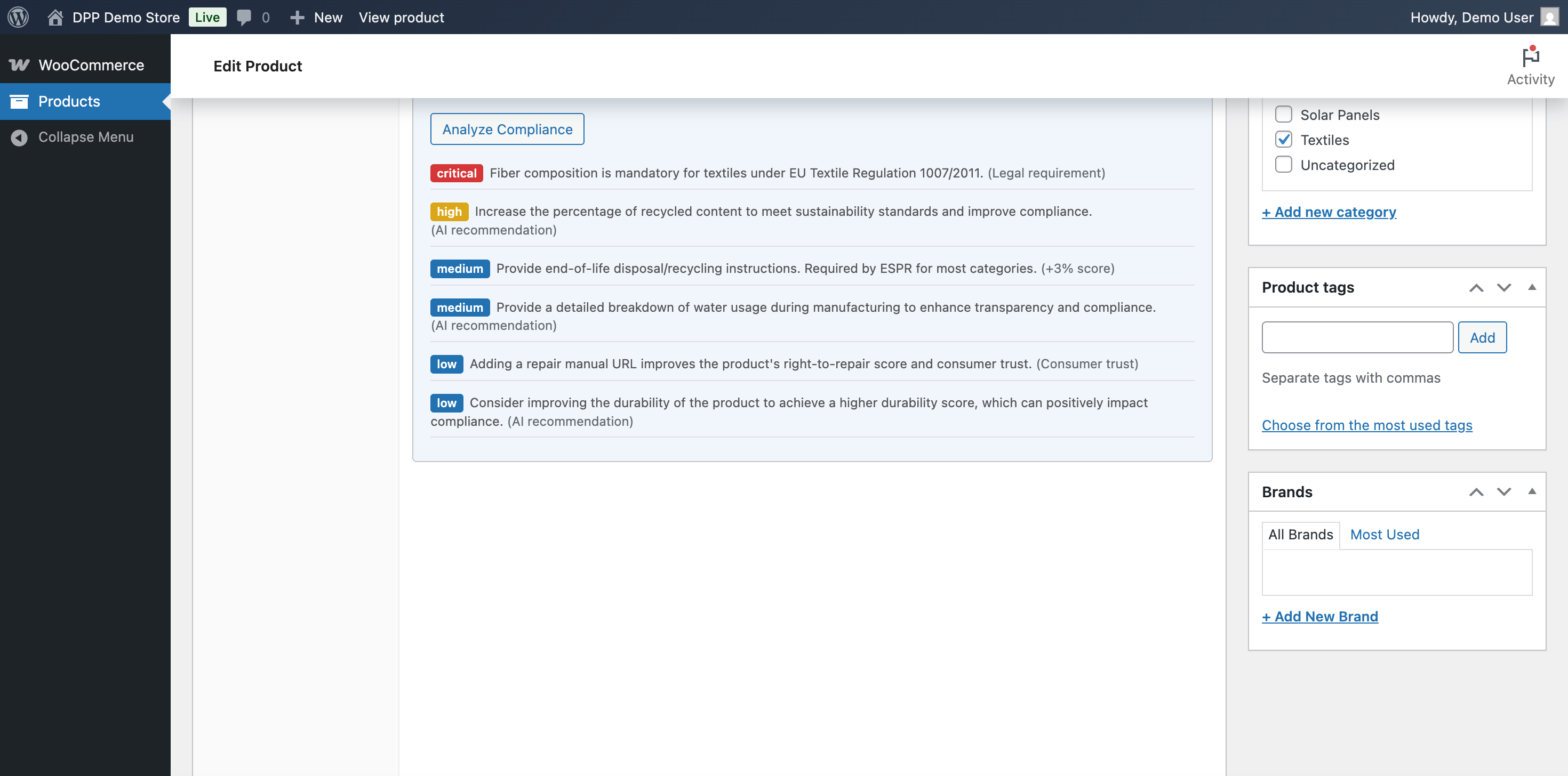 AI Compliance Suggestions